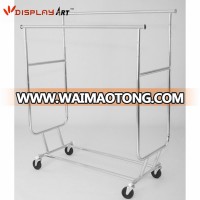 Heavy Duty Double Rail Rolling Clothing Display Rack