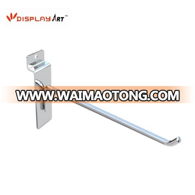 Single Chrome Metal Slatwall Wire Hook for Shopping Mall Display Goods